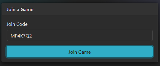Joining a game by code or QR